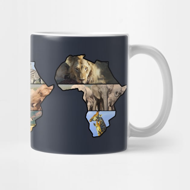 African Wildlife Continent Collage Trio by PathblazerStudios